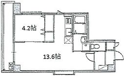 すずかけ坂ハイツ 1LDKの間取図画像