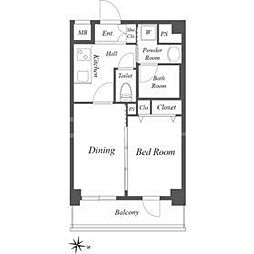 グリーンフィールド小竹向原 1DKの間取図画像