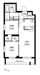 タスキプライムテラス中村橋 2LDKの間取図画像