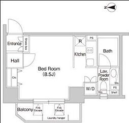 PRIMEURBAN目白 1Kの間取図画像