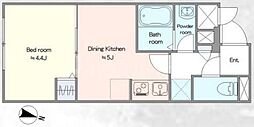 タスキsmart練馬 1DKの間取図画像
