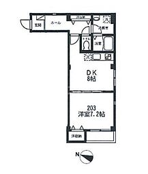 FKハウス 1Kの間取図画像