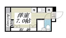 ラ・レジダンス・ド・グランドゥール ワンルームの間取図画像