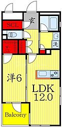 CieloAzul 1LDKの間取図画像