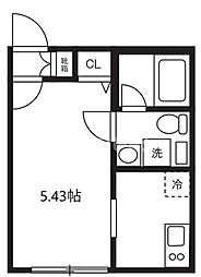 Ludens本蓮沼2 1Kの間取図画像