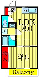 LISSAグランデ 1LDKの間取図画像