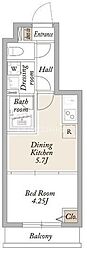 KDXレジデンス池袋要町 1DKの間取図画像
