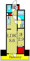 ウエリスアーバン大塚 1LDKの間取図画像