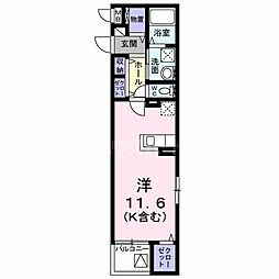 ハッピーベル ワンルームの間取図画像