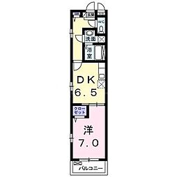 プレゼントミューズ 1DKの間取図画像