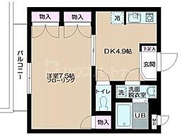 サングレース 1DKの間取図画像