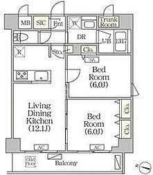 ORSUS志村坂上 2LDKの間取図画像