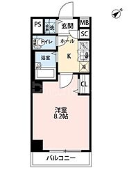 アヴァンツァーレ巣鴨 1Kの間取図画像