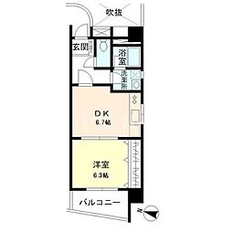 グリーンコート 1DKの間取図画像