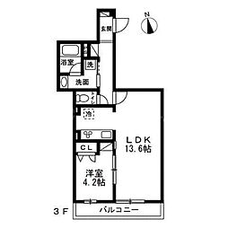 ドエルシャトー 1LDKの間取図画像