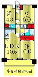 ライオンズガーデン千川 2SLDKの間取図画像
