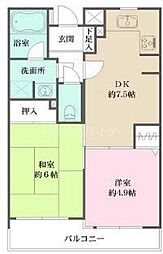 板橋本町グリーンパーク 2DKの間取図画像