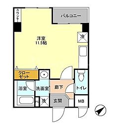 フォレンツタワー文京千石 ワンルームの間取図画像