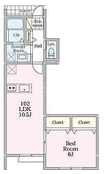 練馬区北町2丁目アパート 1LDKの間取図画像