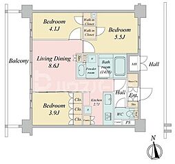 Live Casa西台 9階3LDKの間取り