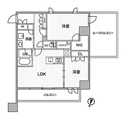 東京メトロ丸ノ内線 新大塚駅 徒歩6分の賃貸マンション 5階2LDKの間取り