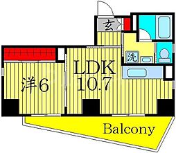 スティル・M 2階1LDKの間取り