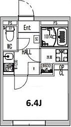 ピュセル王子神谷 5階1Kの間取り