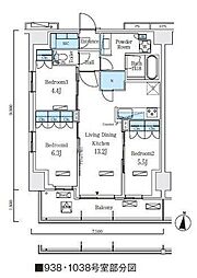 ロイヤルパークス赤羽ノース 5階3LDKの間取り