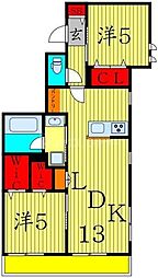 ｌ’ａｍｉ　ｄｅ　Ｌｉｏｎ 3階2LDKの間取り
