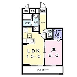 フォーリーフ　クローバー 3階1LDKの間取り