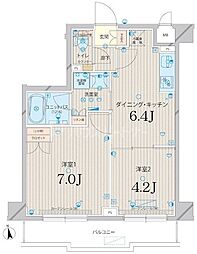 ルーブル上板橋 2DKの間取図画像