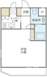 KDXレジデンス小豆沢 3階1Kの間取り
