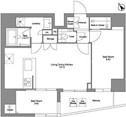 ＢＰＲレジデンス田端 4階2LDKの間取り