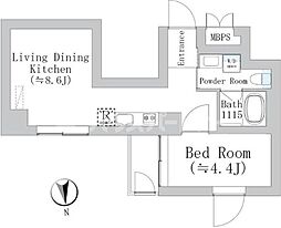 コートブリーズ板橋西台 1階1LDKの間取り