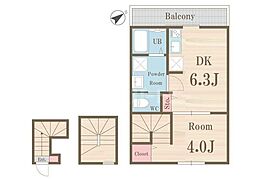 プライムガーデン東武練馬 3階1DKの間取り