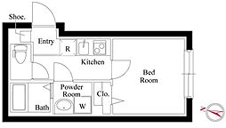Mステージ志村坂上 4階ワンルームの間取り