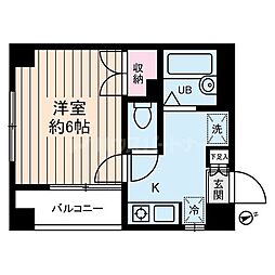 スカイプラザ 3階1Kの間取り