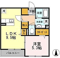 クレールコート板橋幸町 2階1LDKの間取り