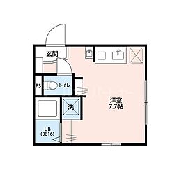 アムール板橋中台 3階ワンルームの間取り