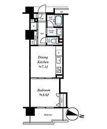 朝日シティパリオ王子神谷 3階1DKの間取り