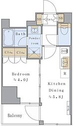 Brillia ist 赤羽 7階1DKの間取り