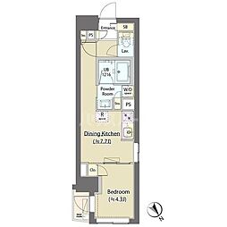 ラフォンテ田端 3階1DKの間取り