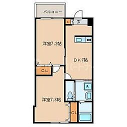 メゾン32 1階2DKの間取り