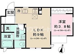 La vita ricca 1階1LDKの間取り