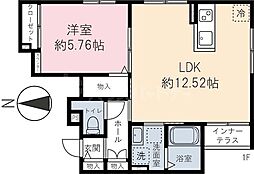 Peek-a-boo D 2階1SLDKの間取り