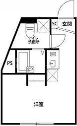 Reberty東十条 2階ワンルームの間取り
