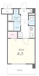 コンドミニオけやき 3階1Kの間取り