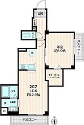 仮称）グレース 3階1LDKの間取り