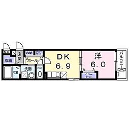 ラ・ルーチェ 3階1DKの間取り