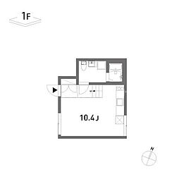 COLLAGE HOUSE 105 1階ワンルームの間取り